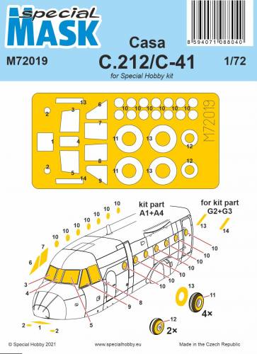SPECIAL MASK 1/72 72019 CASA C.212/ C-41 MASK FOR SPECIAL HOBBY