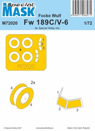 SPECIAL MASK 1/72 72020 FOCKE WULF FW 189C/ V-6 MASK FOR SPECIAL HOBBY
