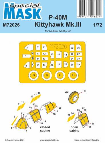 SPECIAL HOBBY 1/72 72026 P-40M KITTYHAWK MK.III MASK