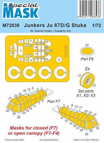 SPECIAL MASK 1/72 72038 JUNKERS JU 87D/G STIKA FOR SPECIAL HOBBY/ ACADEMY