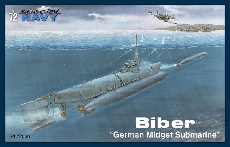 SPECIAL NAVY 1/72 72006 BIBER GERMAN MIDGET SUBMARINE