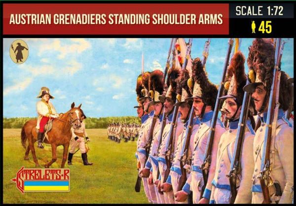 STRELETS 1/72 204 AUSTRIAN GRENADIERS STANDING SHOULDER ARMS