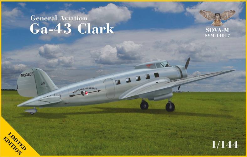 SOVA/A MODEL 1/144 14017 GENERAL AVIATION GA-43 CLARK WESTERN AIR EXPRESS