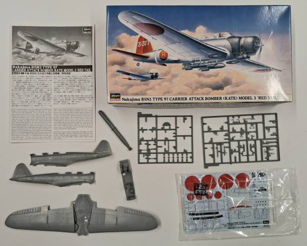 KINGKIT MODEL SCRAPYARD 1/48 HASEGAWA 09442 2600 NAKAJIMA B5N2 TYPE CARRIER ATTACK BOMBER  KATE  MODEL 3  RED TAIL   STARTED 