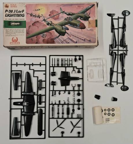 KINGKIT MODEL SCRAPYARD 1/72 HASEGAWA JS-074 500 LOCKHEED P38 J/LORF LIGHTNING  NO INSTRUCTIONS 