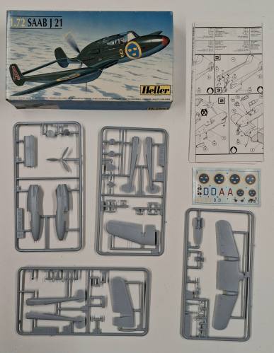 KINGKIT MODEL SCRAPYARD  HELLER 80261 SAAB J 21  INCOMPLETE 