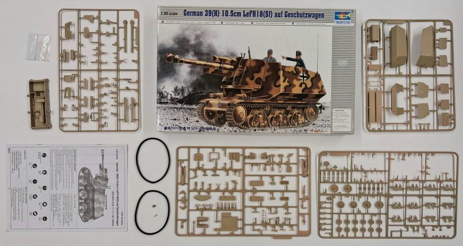KINGKIT MODEL SCRAPYARD 1/35 TRUMPETER 00353 GERMAN 39 H  10.5cm LEFH18 SF  AUF GESCHUTZWAGEN  STARTED 