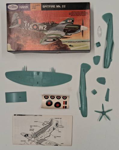 KINGKIT MODEL SCRAPYARD 1/72 TESTORS 405 SPITFIRE MK. 22  CRACKED DECALS 