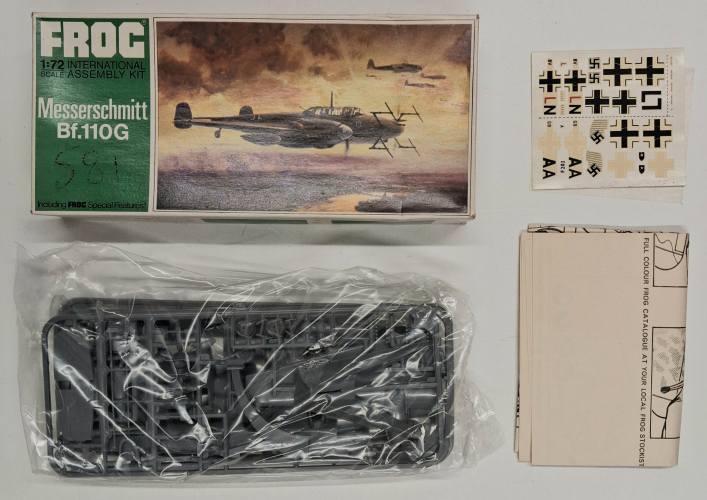 KINGKIT MODEL SCRAPYARD 1/72 FROG F202 MESSERSCHMITT BF.110G  CRACKED DECALS 