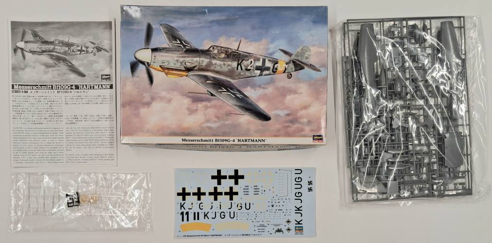 KINGKIT MODEL SCRAPYARD 1/32 HASEGAWA 08135 MESSERSCHMITT BF109G-4 HARTMANN  CRACKED DECALS 