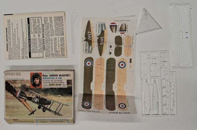 KINGKIT MODEL SCRAPYARD 1/72 RENEWAL PRODUCTS INC 268 69 BRITISH FIGHTER ACE MAJOR ANDREW MCKEEVER S BRISTOL F.2B  INCOMPLETE