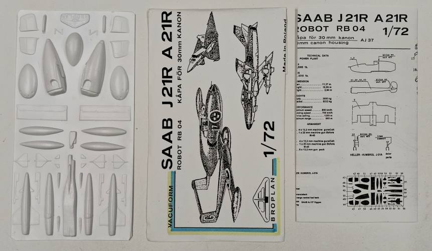 KINGKIT MODEL SCRAPYARD 1/72 BROPLAN MS-06 SAAB J21R A21R  INCOMPLETE 