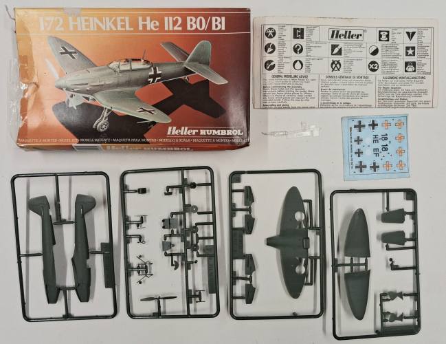 KINGKIT MODEL SCRAPYARD 1/72 HELLER 80240 HEINKEL HE 112 B0/B1  MISSING CANOPY   DAMAGED BOX 