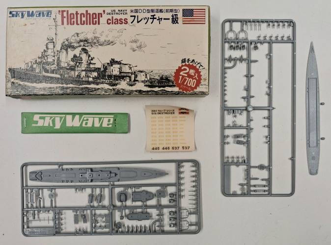KINGKIT MODEL SCRAPYARD 1/700 SKY WAVE SW-350 FLETCHER CLASS DESTROYER  INCOMPLETE 
