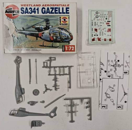 KINGKIT MODEL SCRAPYARD 1/72 AIRFIX 01059 SA341 GAZELLE  CRACKED DECALS  
