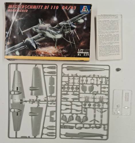 KINGKIT MODEL SCRAPYARD 1/72 ITALERI 039 MESSERSCHMITT BF110 G4/R3 NACHTJAGER  NO DECALS 