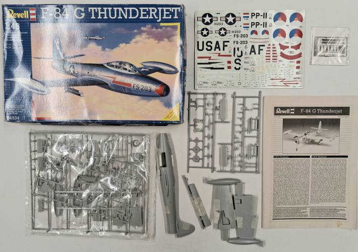 KINGKIT MODEL SCRAPYARD 1/48 REVELL 04534 REPUBLIC F-84G THUNDERJET  CRACKED DECALS 