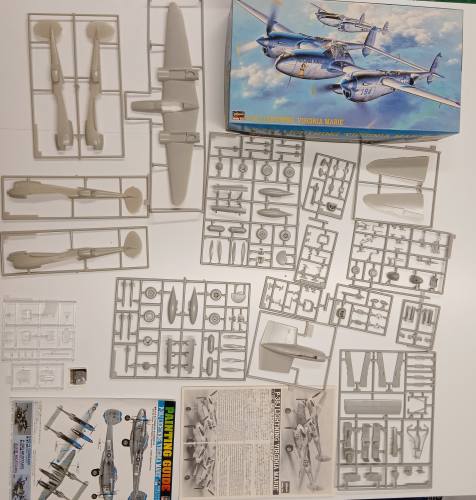 KINGKIT MODEL SCRAPYARD 1/48 HASEGAWA 09101 P-38J VIRGINIA MARIE  NO DECALS 