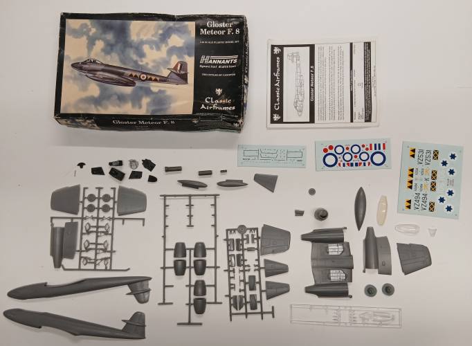 KINGKIT MODEL SCRAPYARD 1/48 CLASSIC AIRFRAMES 478 H GLOSTER METEOR F.8  STARTED 