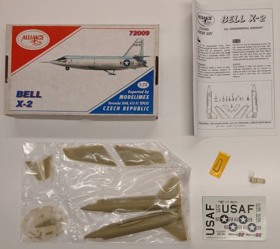 KINGKIT MODEL SCRAPYARD 1/72 ALLIANCE 72009 BELL X-2  NO CANOPY 