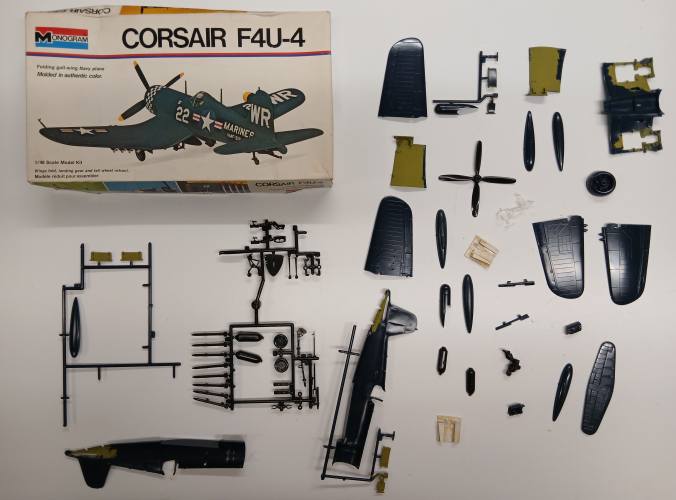 KINGKIT MODEL SCRAPYARD 1/48 MONOGRAM 6833 CORSAIR F4U-4  STARTED   INCOMPLETE 