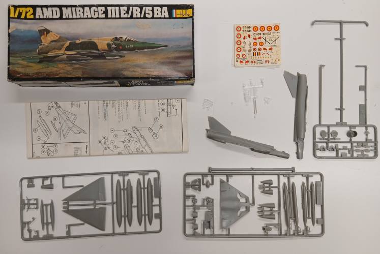 KINGKIT MODEL SCRAPYARD 1/72 HELLER 253 AMD MIRAGE III E/R/5BA  DAMAGED DECALS 