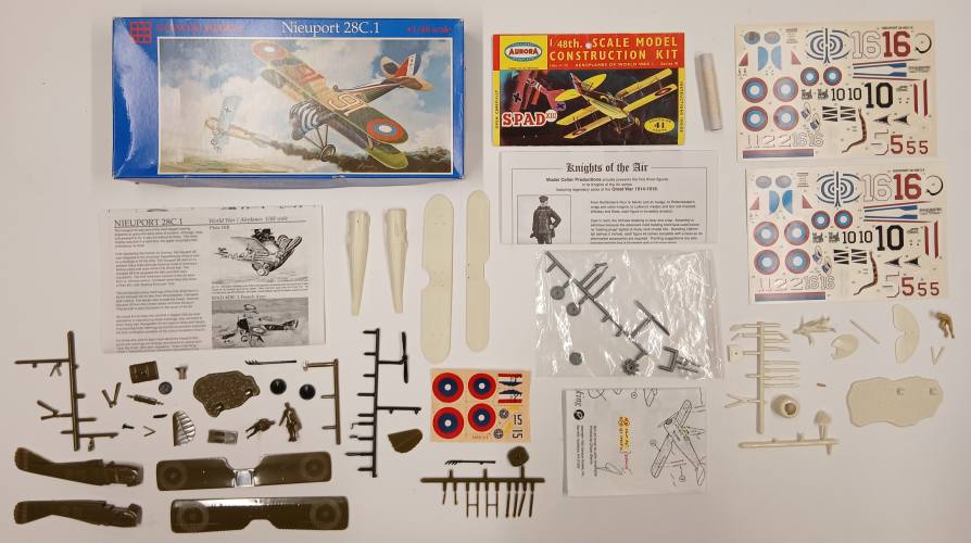 KINGKIT MODEL SCRAPYARD 1/48 GLENCOE MODELS  05114 NIEUPORT 28C.1  INCOMPLETE 