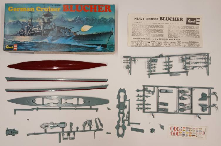 KINGKIT MODEL SCRAPYARD 1/720 REVELL H-480 GERMAN CRUISER BLUCHER  STARTED 