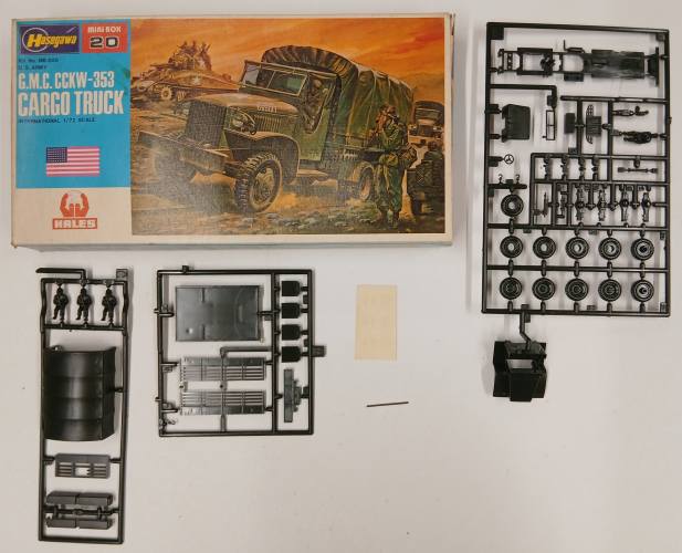 KINGKIT MODEL SCRAPYARD 1/72 HASEGAWA MB-020 GMC CCKW-353 CARGO TRUCK  NO INSTRUCTIONS 