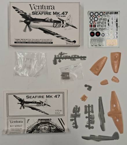 KINGKIT MODEL SCRAPYARD 1/72 VENTURA V0507 SUPERMARINE SEAFIRE MK.47  CRACKED DECALS 