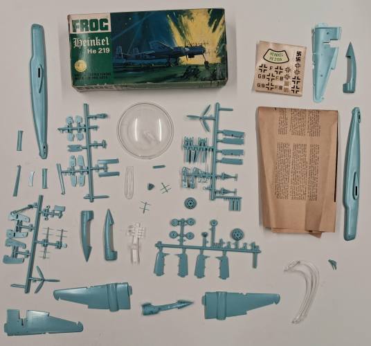 KINGKIT MODEL SCRAPYARD 1/72 FROG F.177 HEINKEL 219  NO INSTRUCTIONS 