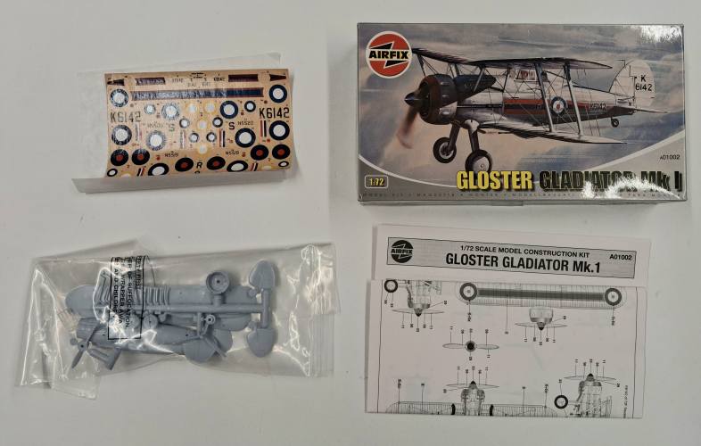 KINGKIT MODEL SCRAPYARD 1/72 AIRFIX A01002 GLOSTER GLADIATOR MK I  NO DECALS 