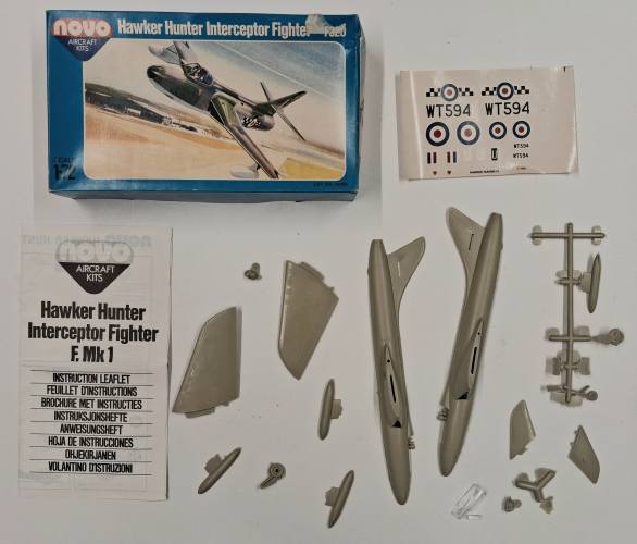 KINGKIT MODEL SCRAPYARD 1/72 NOVO AIRCRAFT KITS F320 HAWKER HUNTER F. MK I  CRACKED DECALS 