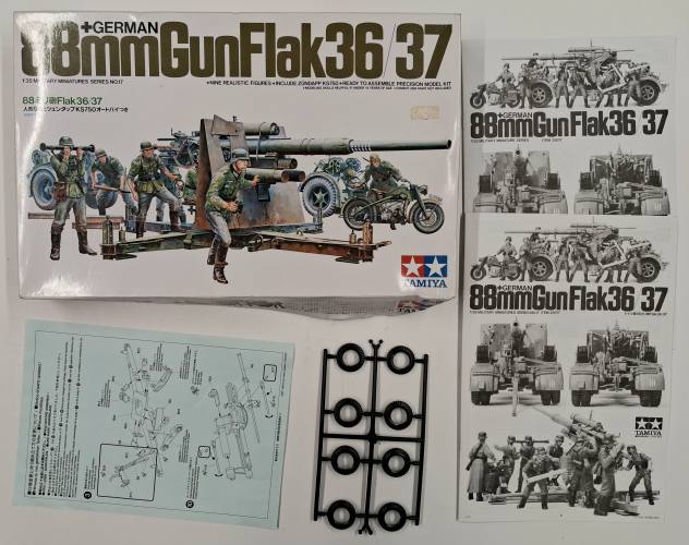 KINGKIT MODEL SCRAPYARD 1/35 TAMIYA 35017 GERMAN 88mm GUN FLAK36/37  NO DECALS  INCOMPLETE 
