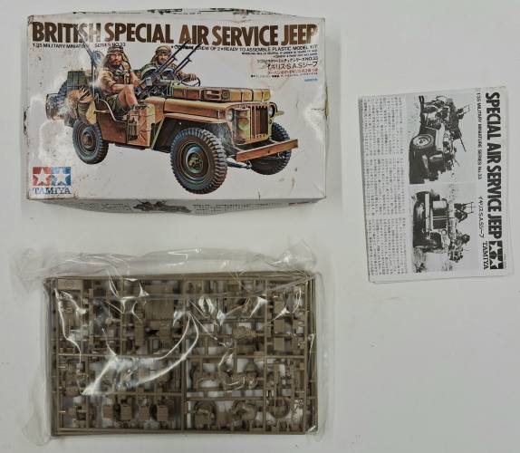 KINGKIT MODEL SCRAPYARD 1/35 TAMIYA 35033.1200 BRITISH SPECIAL AIR SERVICE JEEP  DAMAGED BOX 