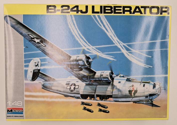 KINGKIT MODEL SCRAPYARD 1/48 MONOGRAM 5608 B-24J LIBERATOR  INCOMPLETE   BROKEN PROP 