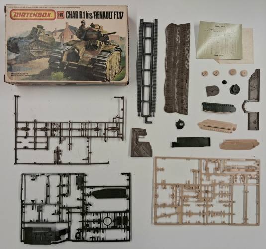 KINGKIT MODEL SCRAPYARD 1/76 MATCHBOX PK-176 CHAR B.1 BIS/ RENAULT FT.17  STARTED 