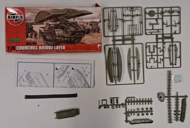 KINGKIT MODEL SCRAPYARD 1/76 AIRFIX A04301 CHURCHILL BRIDGE LAYER  STARTED 