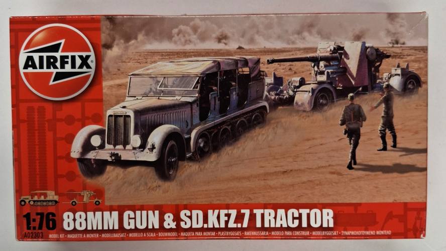KINGKIT MODEL SCRAPYARD 1/76 AIRFIX A02303 99MM GUN   SD.KFZ.7 TRACTOR  STARTED 