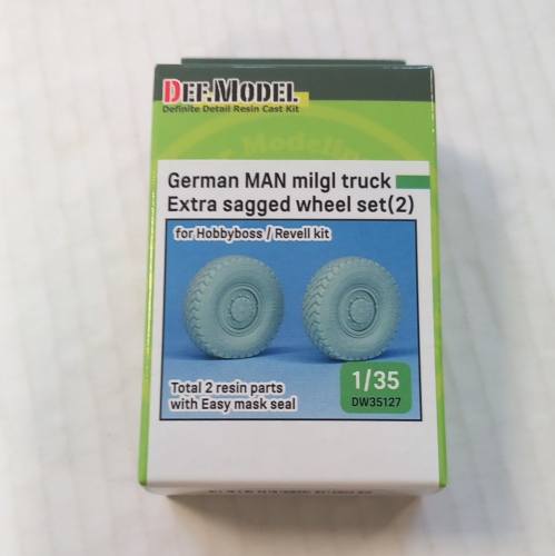 DEF MODEL 1/35 DEF MODEL 35127 GERMAN MAN MILGL TRUCK EXTRA SAGGED WHEEL SET 2 FOR HOBBYBOSS / REVELL KIT