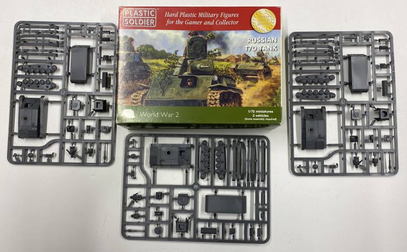 KINGKIT MODEL SCRAPYARD 1/72 PLASTIC SOLDIER WW2V20009 RUSSIAN T70 TANK  NO INSTRUCTIONS 