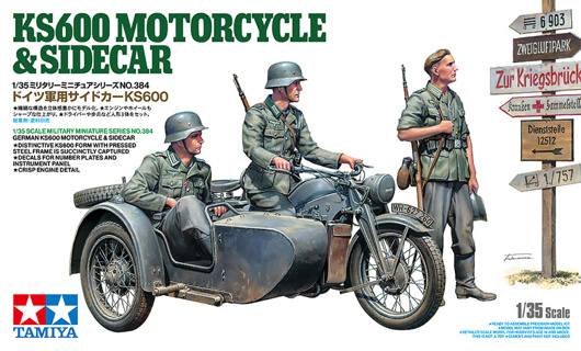 TAMIYA 1/35 35384 GERMAN KS600 MOTORCYCLE   SIDECAR