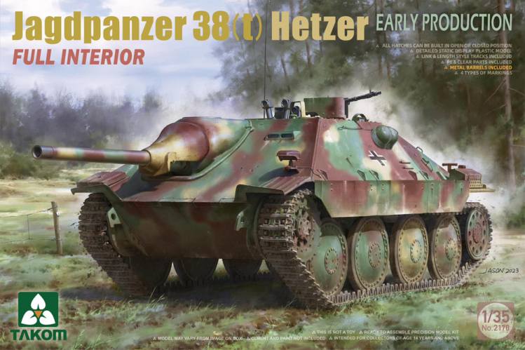 TAKOM 1/35 2170 JAGDPANZER 38 T  HETZER EARLY PROD WITH FULL INTERIOR