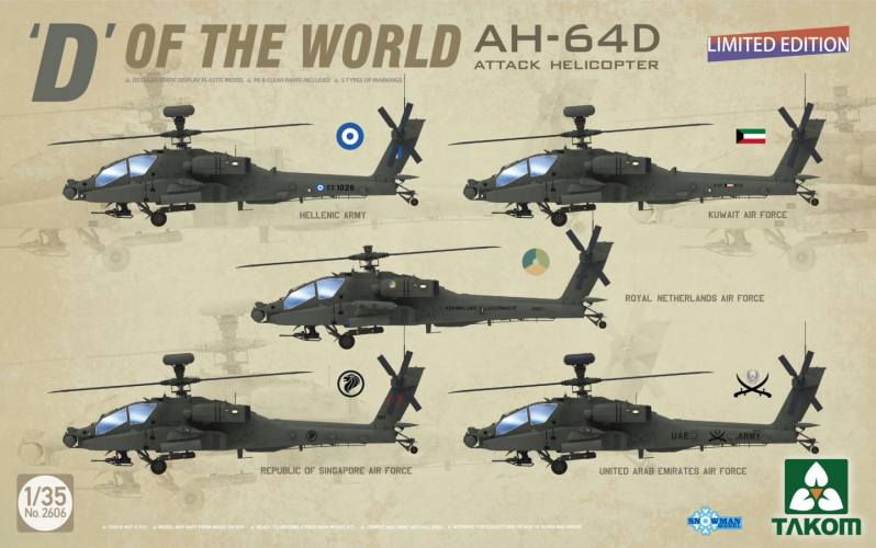 TAKOM 1/35 2606 D OF THE WORLD AH-64D ATTACK HELICOPTER