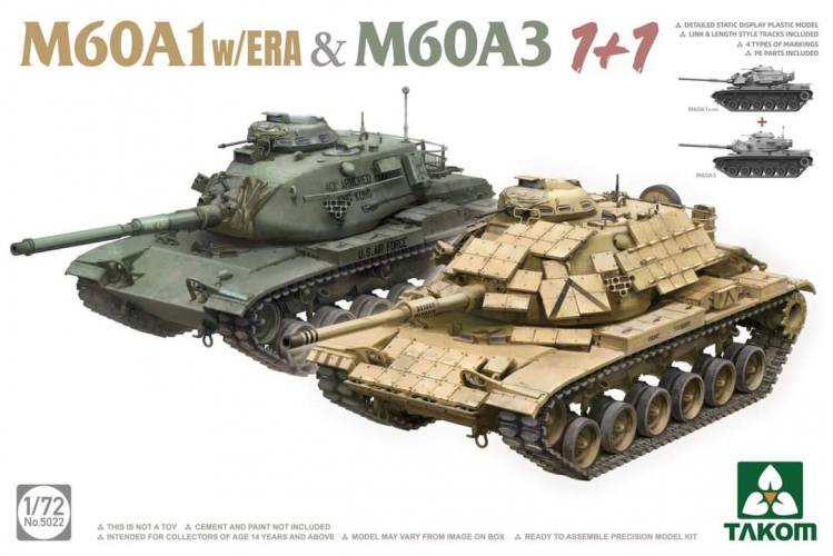 TAKOM 1/72 5022 M60A1 W/ERA   M60A3