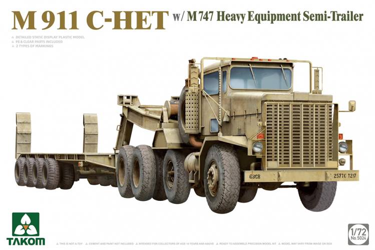 TAKOM 1/72 5024 M911 C-HET WITH M747 HEAVY EQUIPMENT SEMI-TRAILER