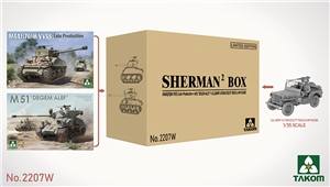 TAKOM 1/35 2207W SHERMAN BIG BOX  2 TANKS   JEEP   FIGURE  - UK SALE ONLY