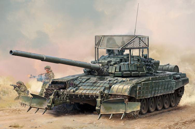 TRUMPETER MODELS 1/35 09609 RUSSIAN T-72B1 WITH KTM-6   GRATING ARMOUR