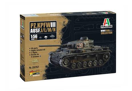 ITALERI  1/56 25757 PZ.KPFW III AUSF.I/L/M/N