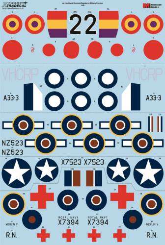 XTRADECAL 1/48 48253 DE HAVILLAND DOMINIE/RAPIDE IN MILITARY SERVICE